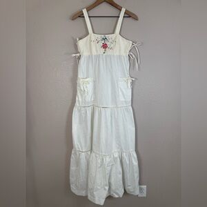 Vintage 70’s 80’s Young Edwardian by Arpeja Embroidered Maxi Sun Dress sz 7